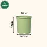 Chậu nhựa trồng cây VIETPOT, xanh Mint Trơn, trồng kiểng lá hoa hồng, để bàn, ban công sân vườn. 