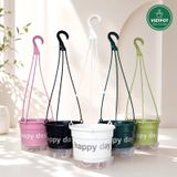  Chậu nhựa treo tự tưới Happy Day, VIETPOT, size 19x15cm, hiện đại, decor ban công, sân vườn, nhà cửa 