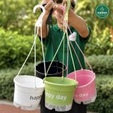  Chậu nhựa treo tự tưới Happy Day, VIETPOT, size 19x15cm, hiện đại, decor ban công, sân vườn, nhà cửa 