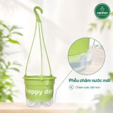  Chậu nhựa treo tự tưới Happy Day, VIETPOT, size 19x15cm, hiện đại, decor ban công, sân vườn, nhà cửa 