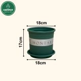  Chậu nhựa trồng cây VIETPOT, màu xanh MONTARIO, để ban công, sân vườn, trồng các loại cây hoa. 