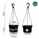  Chậu nhựa treo tự tưới Happy Day, VIETPOT, size 19x15cm, hiện đại, decor ban công, sân vườn, nhà cửa 