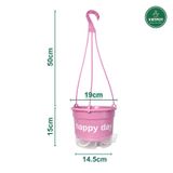  Chậu nhựa treo tự tưới Happy Day, VIETPOT, size 19x15cm, hiện đại, decor ban công, sân vườn, nhà cửa 