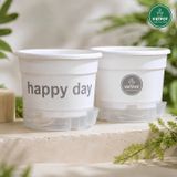  Chậu tự tưới Happy Day, VIETPOT, size 19x15cm, thông minh, trang trí nhà cửa, ban công, sân vườn. 