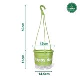  Chậu nhựa treo tự tưới Happy Day, VIETPOT, size 19x15cm, hiện đại, decor ban công, sân vườn, nhà cửa 