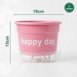  Chậu tự tưới Happy Day, VIETPOT, size 19x15cm, thông minh, trang trí nhà cửa, ban công, sân vườn. 