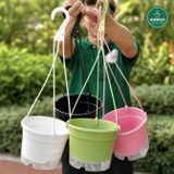  Chậu treo tự tưới Trơn, size 19x15cm, VIETPOT, cho cây kiểng, hiện đại, decor ban công, sân vườn. 