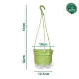  Chậu treo tự tưới Trơn, size 19x15cm, VIETPOT, cho cây kiểng, hiện đại, decor ban công, sân vườn. 
