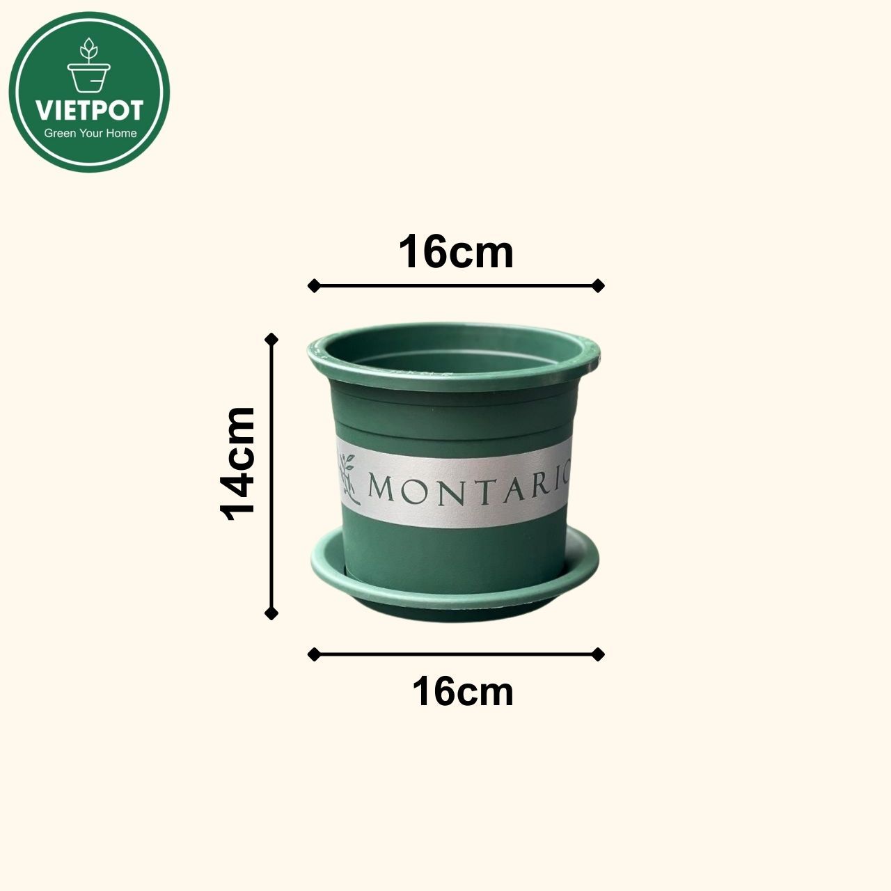  Chậu Nhựa Trồng Cây VIETPOT, size 16x14 Montario, trồng kiểng lá hoa hồng, trang trí sân vườn. 