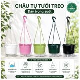  Chậu treo tự tưới Trơn, size 19x15cm, VIETPOT, cho cây kiểng, hiện đại, decor ban công, sân vườn. 