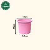  Chậu nhựa trồng cây VIETPOT, size 13x11, trơn, chính hãng, kiếng lá hoa, sen đá, bàn làm việc 