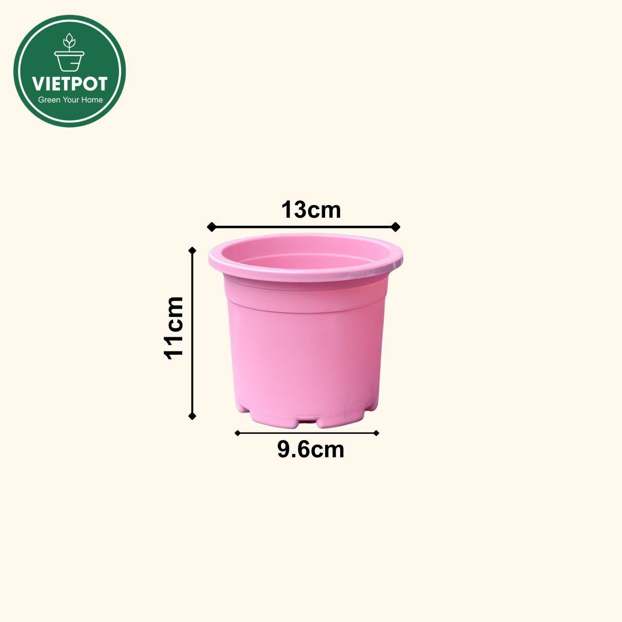  Chậu nhựa trồng cây VIETPOT, size 13x11, trơn, chính hãng, kiếng lá hoa, sen đá, bàn làm việc 