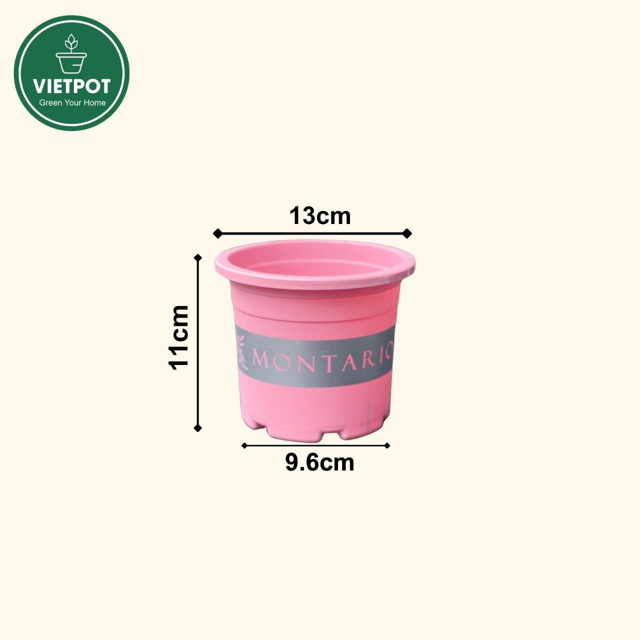  Chậu nhựa trồng cây VIETPOT, size nhỏ 13x11cm, MONTARIO, trồng kiểng lá hoa, để bàn, sân vườn 