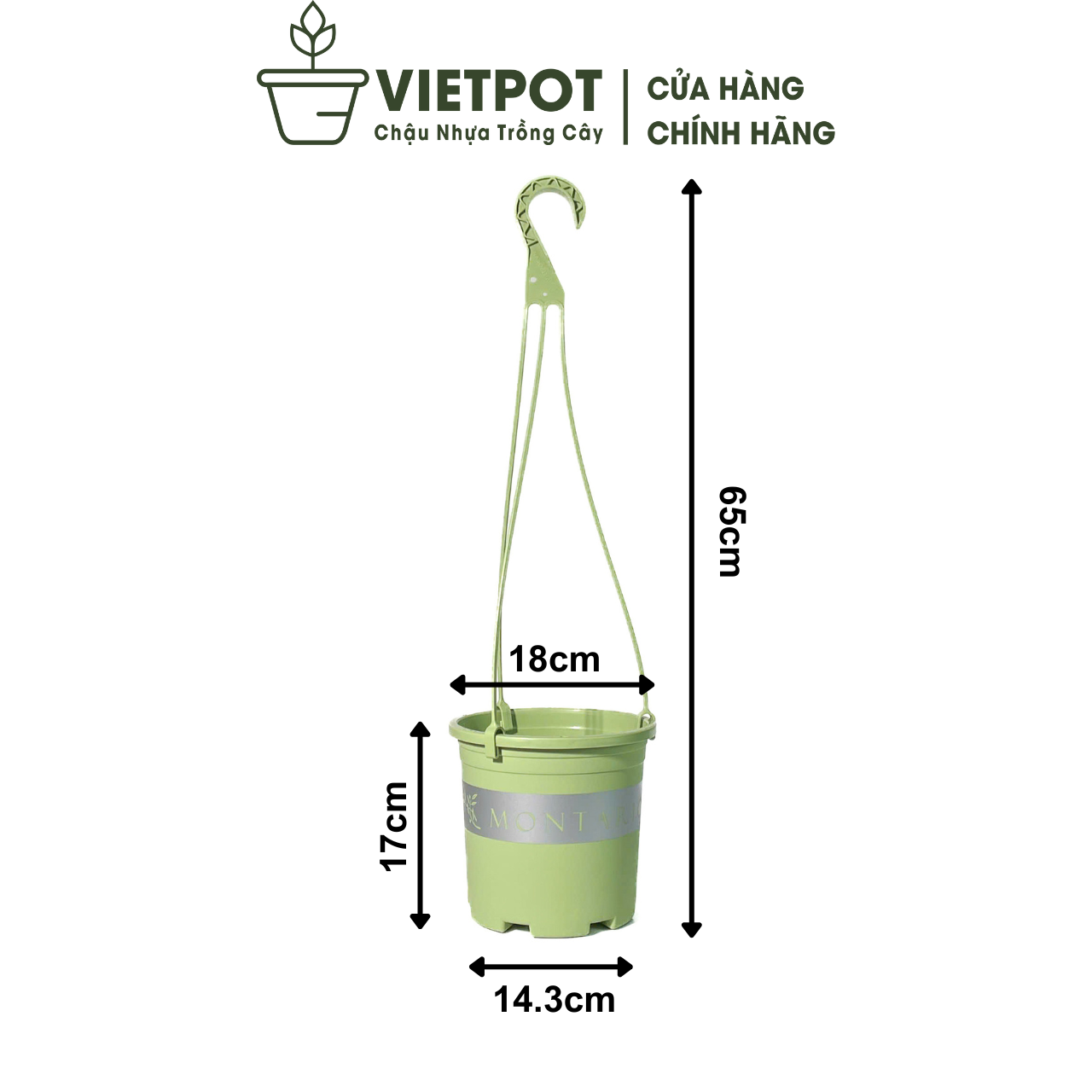  Bộ Chậu Treo VIETPOT, chậu và móc treo,hoa văn MONTARIO, tháo lắp dễ dàng, trang trí bàn, sân thượng 