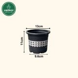  Chậu nhựa trồng cây VIETPOT, size nhỏ 13x11cm, hoa văn Tim, trồng hoa kiểng, để bàn, sân vườn 