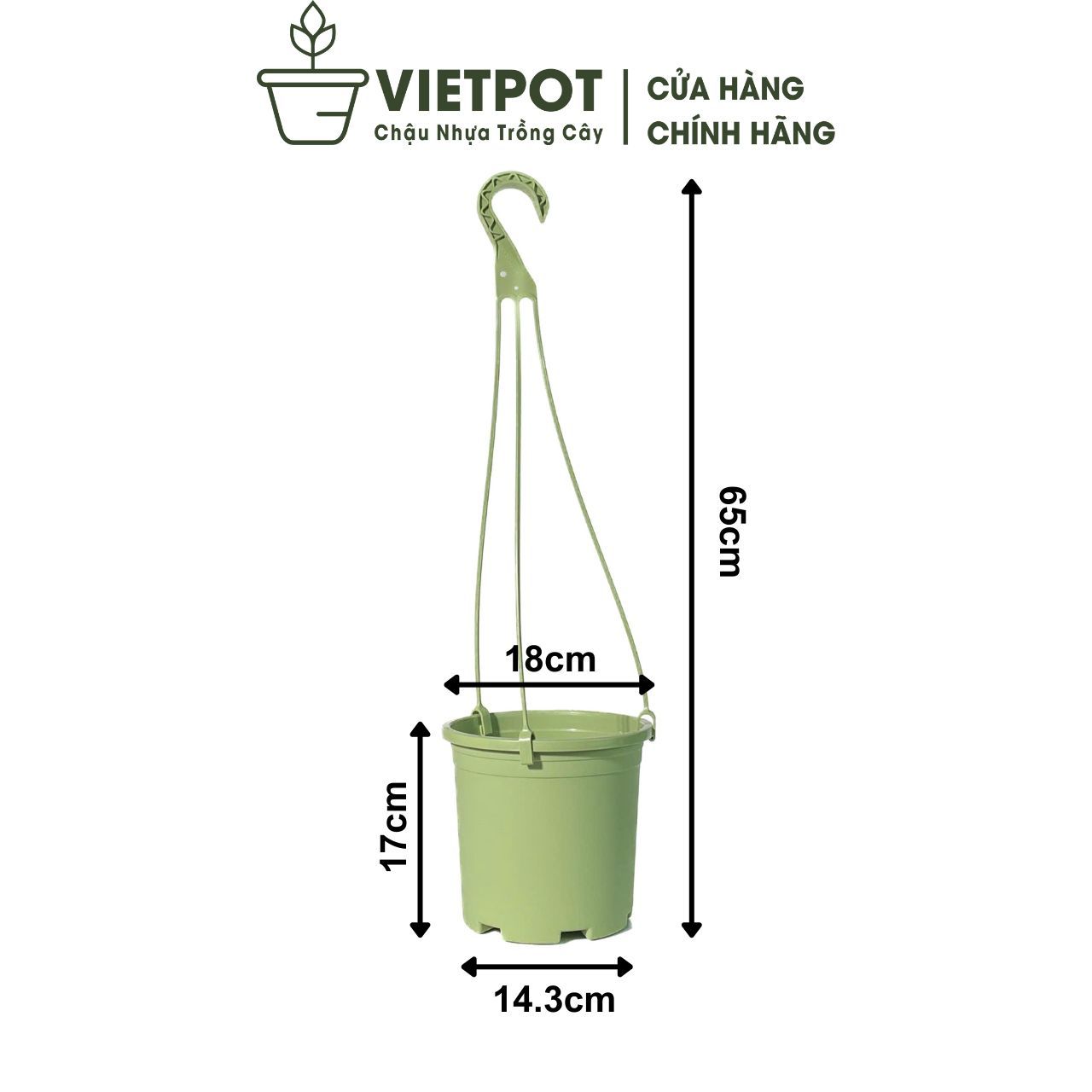  Chậu nhựa treo ban công VIETPOT, trơn, chính hãng, cây kiểng, cây hoa, trang trí sân vườn. 