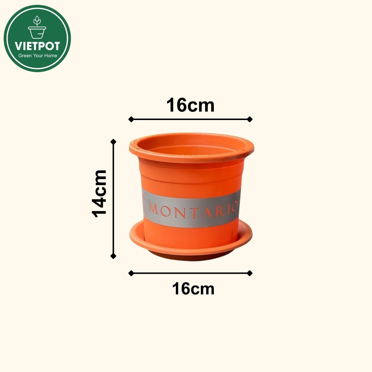  Chậu Nhựa Trồng Cây VIETPOT, size 16x14 Montario, trồng kiểng lá hoa hồng, trang trí sân vườn. 