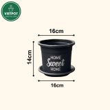  Chậu nhựa trồng cây VIETPOT, size 16x14cm, Sweet Home, hoa hồng, kiểng lá, để bàn, sân vườn. 