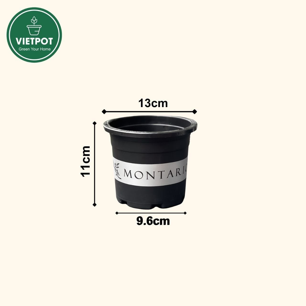  Chậu nhựa trồng cây VIETPOT, size nhỏ 13x11cm, MONTARIO, trồng kiểng lá hoa, để bàn, sân vườn 
