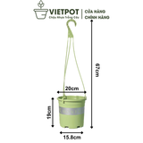  Bộ Chậu Treo VIETPOT, chậu và móc treo,hoa văn MONTARIO, tháo lắp dễ dàng, trang trí bàn, sân thượng 