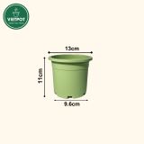  Chậu nhựa trồng cây VIETPOT, size 13x11, trơn, chính hãng, kiếng lá hoa, sen đá, bàn làm việc 