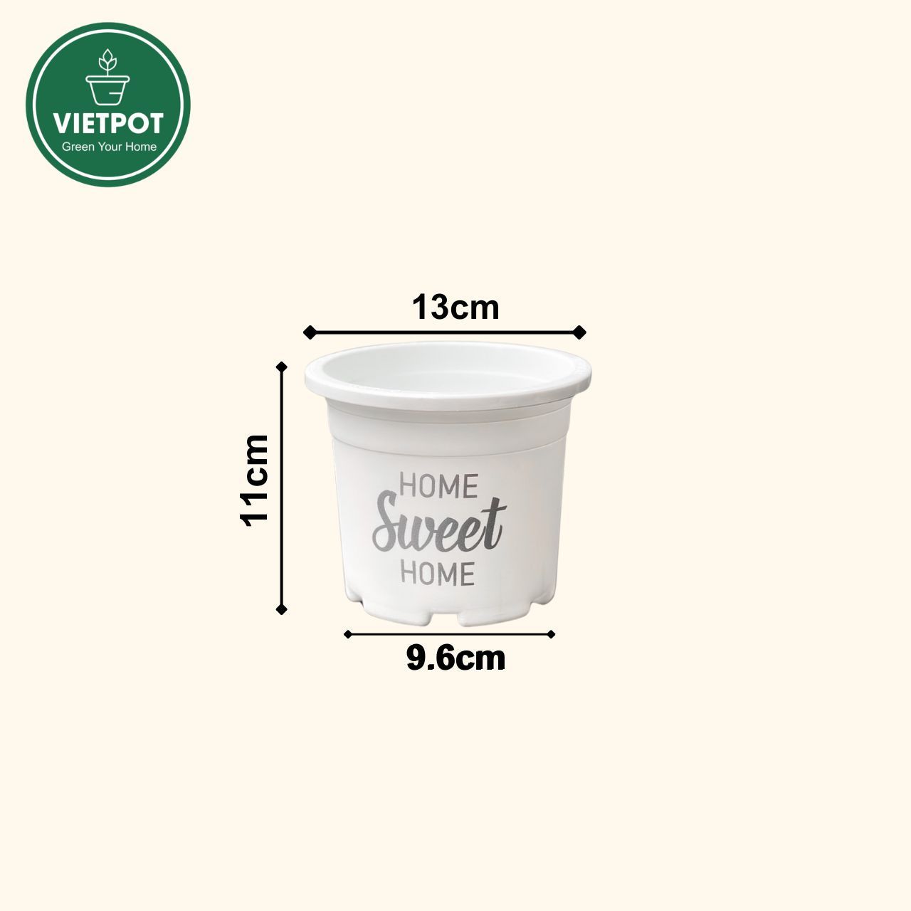  Chậu nhựa trồng cây VIETPOT, size nhỏ 13x11cm, Sweet Home, trồng hoa kiểng, để sân vườn, bàn. 