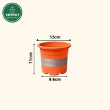  Chậu nhựa trồng cây VIETPOT, size nhỏ 13x11cm, MONTARIO, trồng kiểng lá hoa, để bàn, sân vườn 