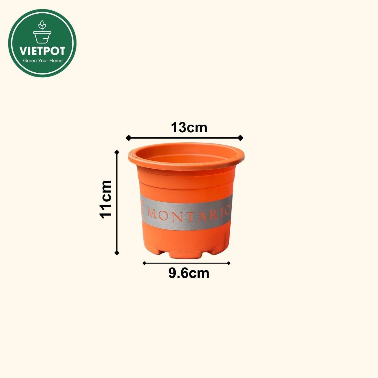 Chậu nhựa trồng cây VIETPOT, size nhỏ 13x11cm, MONTARIO, trồng kiểng lá hoa, để bàn, sân vườn 