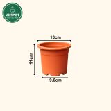  Chậu nhựa trồng cây VIETPOT, size 13x11, trơn, chính hãng, kiếng lá hoa, sen đá, bàn làm việc 