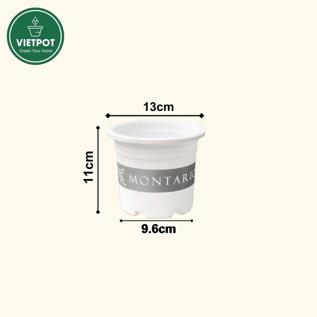  Chậu nhựa trồng cây VIETPOT, size nhỏ 13x11cm, MONTARIO, trồng kiểng lá hoa, để bàn, sân vườn 