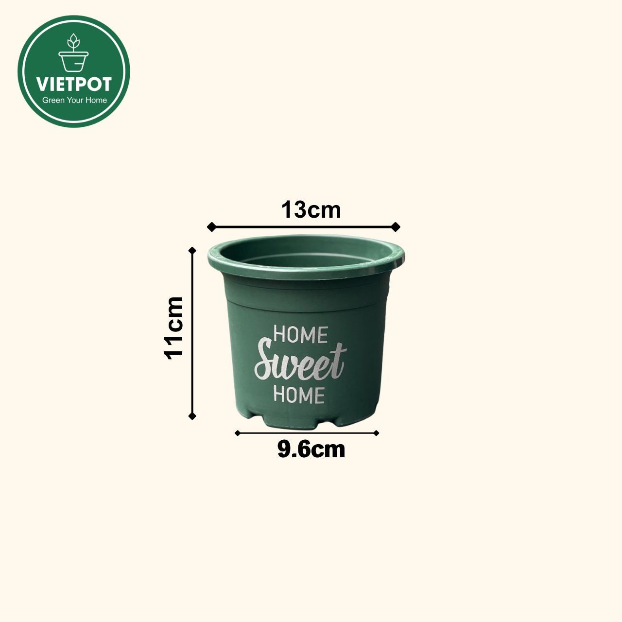  Chậu nhựa trồng cây VIETPOT, size nhỏ 13x11cm, Sweet Home, trồng hoa kiểng, để sân vườn, bàn. 