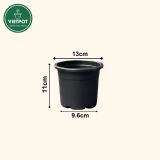  Chậu nhựa trồng cây VIETPOT, size 13x11, trơn, chính hãng, kiếng lá hoa, sen đá, bàn làm việc 