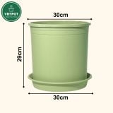  Chậu nhựa trồng cây VIETPOT, xanh Mint Trơn, trồng kiểng lá hoa hồng, để bàn, ban công sân vườn. 