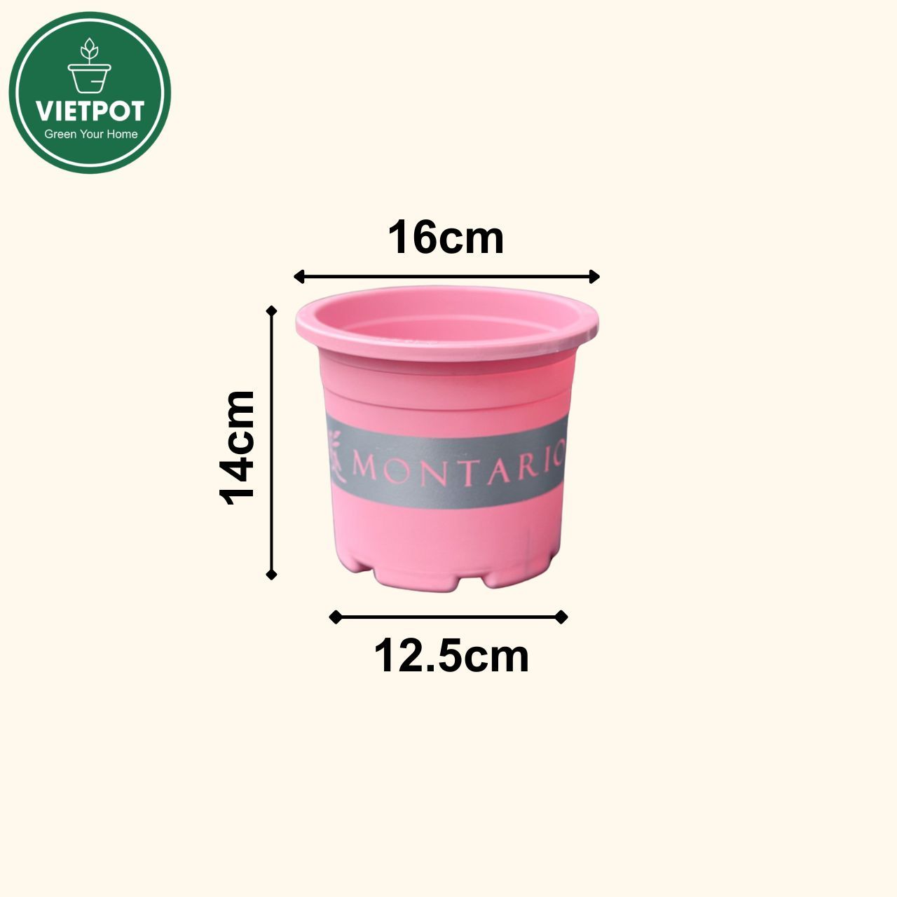  Chậu Nhựa Trồng Cây VIETPOT, size 16x14 Montario, trồng kiểng lá hoa hồng, trang trí sân vườn. 