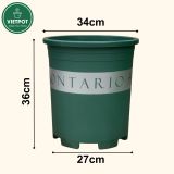  Chậu Nhựa Trồng Cây VIETPOT, size lớn 34x36cm MONTARIO, 6,6gallon, trang trí bàn, sân vườn, ban công 