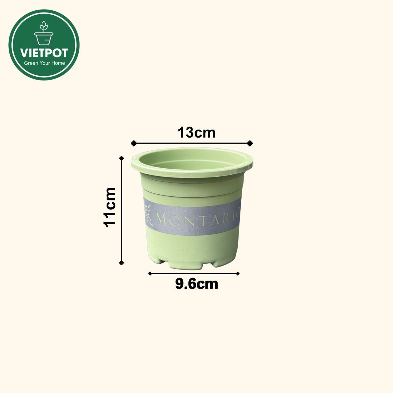  Chậu nhựa trồng cây VIETPOT, size nhỏ 13x11cm, MONTARIO, trồng kiểng lá hoa, để bàn, sân vườn 