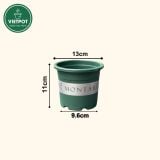  Chậu nhựa trồng cây VIETPOT, size nhỏ 13x11cm, MONTARIO, trồng kiểng lá hoa, để bàn, sân vườn 