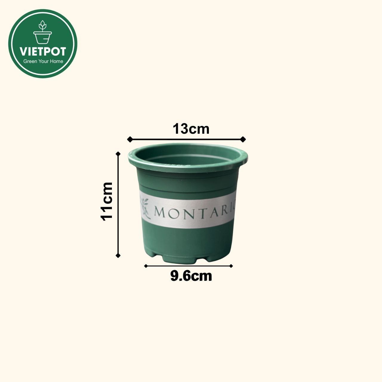  Chậu nhựa trồng cây VIETPOT, size nhỏ 13x11cm, MONTARIO, trồng kiểng lá hoa, để bàn, sân vườn 