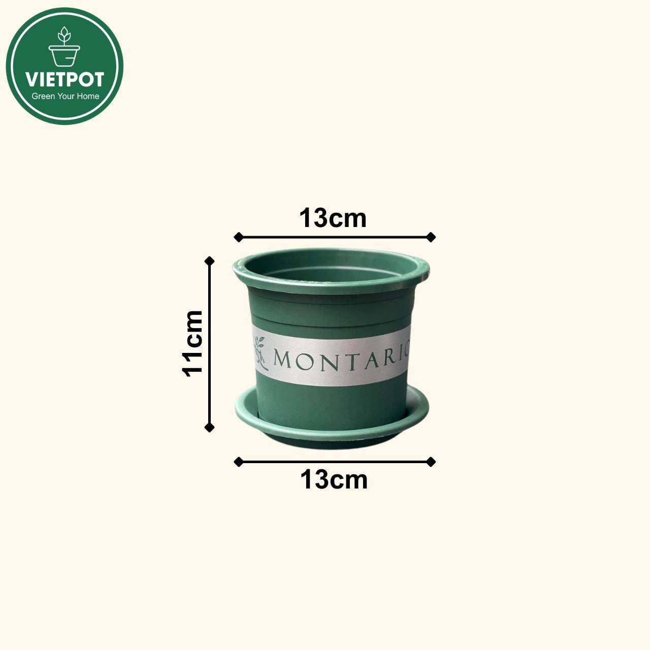  Chậu nhựa trồng cây VIETPOT, size nhỏ 13x11cm, MONTARIO, trồng kiểng lá hoa, để bàn, sân vườn 