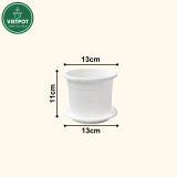  Chậu nhựa trồng cây VIETPOT, size 13x11, trơn, chính hãng, kiếng lá hoa, sen đá, bàn làm việc 