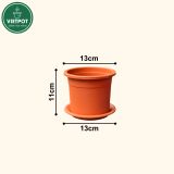  Chậu nhựa trồng cây VIETPOT, size 13x11, trơn, chính hãng, kiếng lá hoa, sen đá, bàn làm việc 