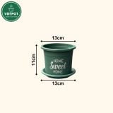  Chậu nhựa trồng cây VIETPOT, size nhỏ 13x11cm, Sweet Home, trồng hoa kiểng, để sân vườn, bàn. 