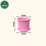  Chậu nhựa trồng cây VIETPOT, size 13x11, trơn, chính hãng, kiếng lá hoa, sen đá, bàn làm việc 