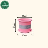  Chậu nhựa trồng cây VIETPOT, size nhỏ 13x11cm, MONTARIO, trồng kiểng lá hoa, để bàn, sân vườn 