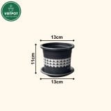  Chậu nhựa trồng cây VIETPOT, size nhỏ 13x11cm, hoa văn Tim, trồng hoa kiểng, để bàn, sân vườn 