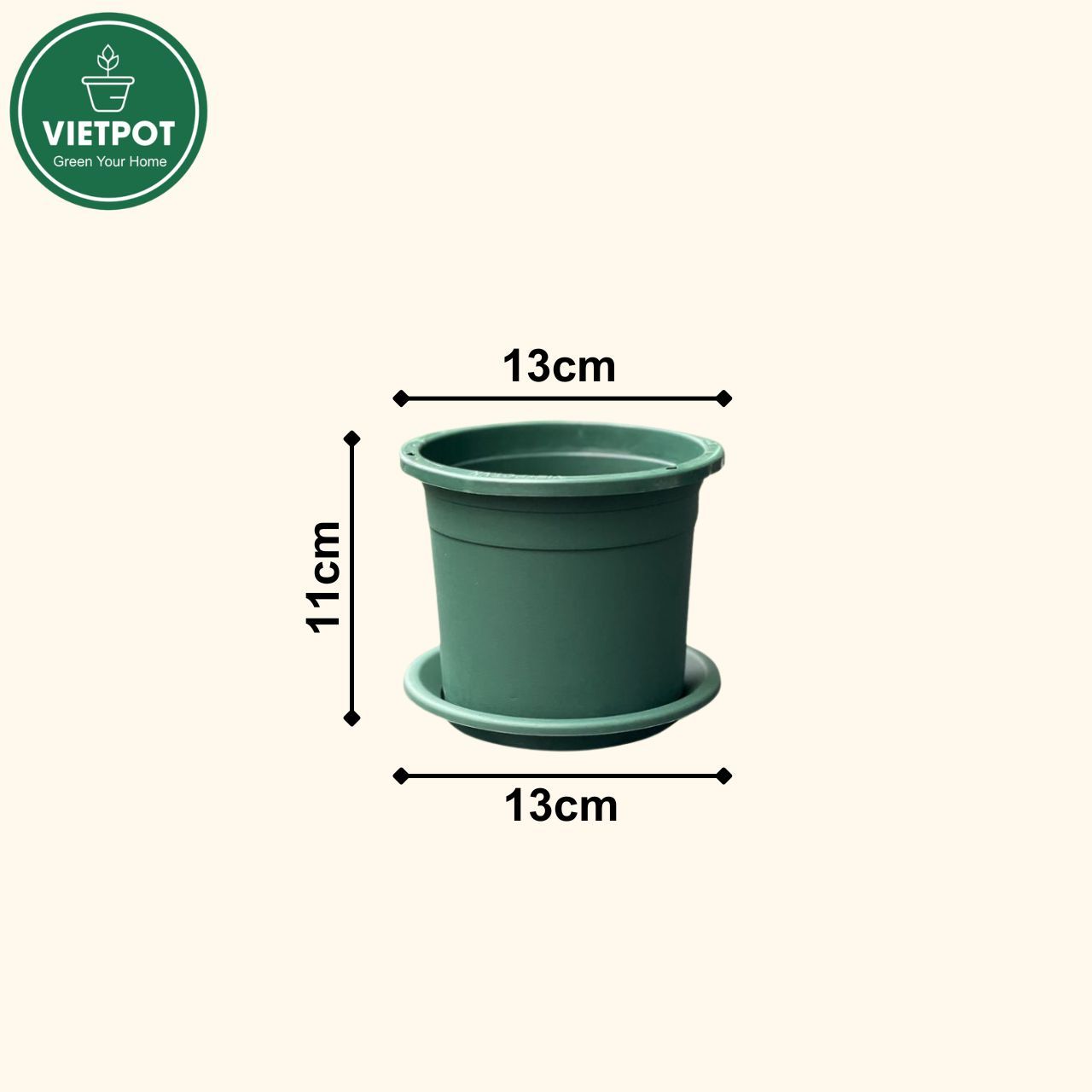  Chậu nhựa trồng cây VIETPOT, size 13x11, trơn, chính hãng, kiếng lá hoa, sen đá, bàn làm việc 