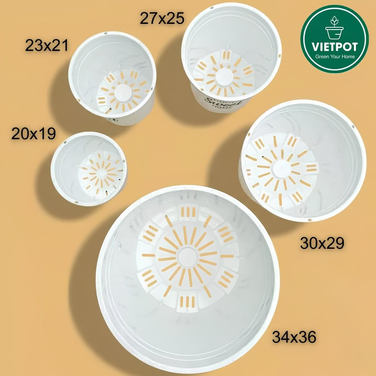  Chậu Nhựa Trồng Cây VIETPOT, màu trắng MONTARIO, kiểng lá, hoa hồng, để bàn, ban công,sân vườn 