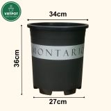  Chậu Nhựa Trồng Cây VIETPOT, size lớn 34x36cm MONTARIO, 6,6gallon, trang trí bàn, sân vườn, ban công 