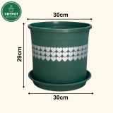  Chậu nhựa trồng cây VIETPOT, màu xanh tim, trồng kiểng lá, hoa hồng, trang trí ban công, sân vườn. 