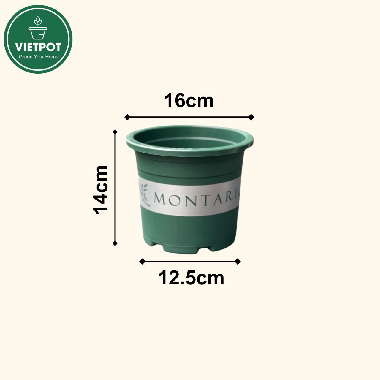  Chậu Nhựa Trồng Cây VIETPOT, size 16x14 Montario, trồng kiểng lá hoa hồng, trang trí sân vườn. 